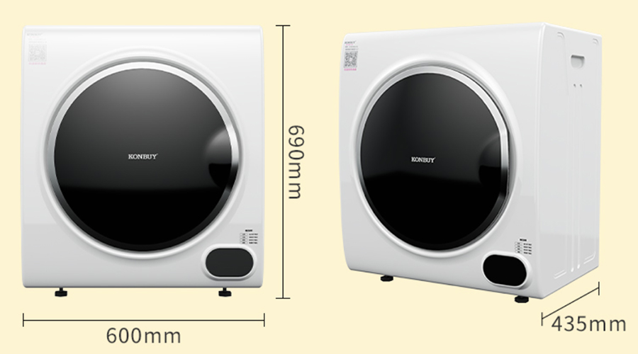 小型家用衣服烘干機設備：5kg衣物烘干機產品尺寸介紹